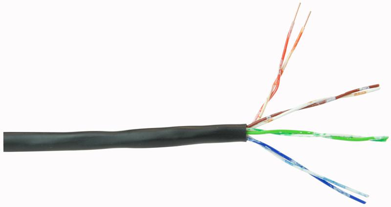 4PRCCSBLK UNSHLD MULTICORED CABLE, 8POS, BLK, 100M PRO POWER