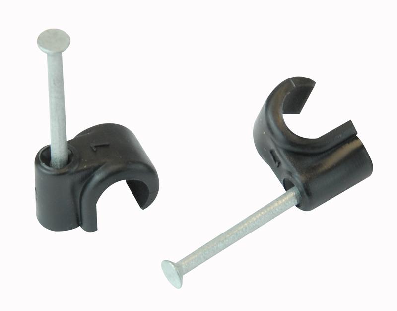 ZZV44153 CABLE CLIP ROUND BLACK 7.00MM 100/BOX UNIFIX