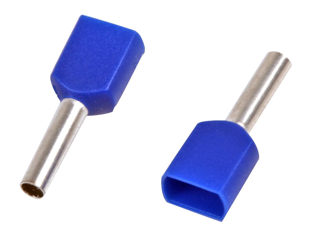 DICE2075 FRENCH TWIN FERRULE 0.75MM L.BLUE, PK100 PRO POWER