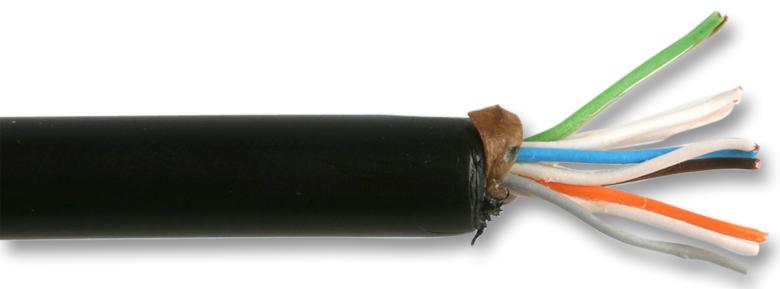 CW1128 5 PAIR UNSHLD MULTICORED, 10POS, BLK, 100M PRO POWER