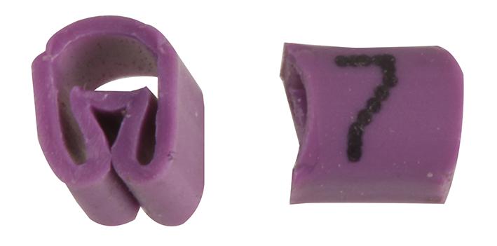 PTV3 7 PURPLE 100/BG CABLE MARKER, NO.7 PURPLE BAG100, PK100 PRO POWER