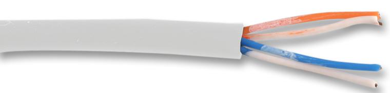 1308 2PR100M UNSHLD MULTICORED CABLE, 4POS, WHT, 100M PRO POWER