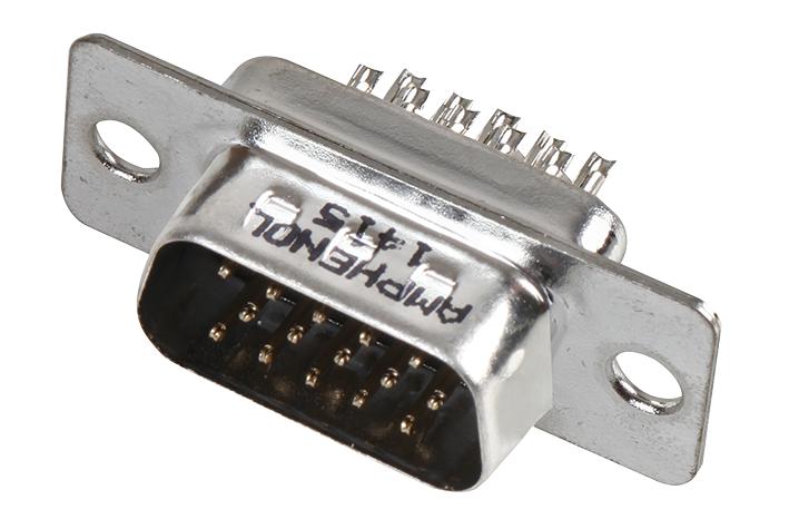 L717HDE15P CONNECTOR, HD D SUB, PLUG, 15POS AMPHENOL