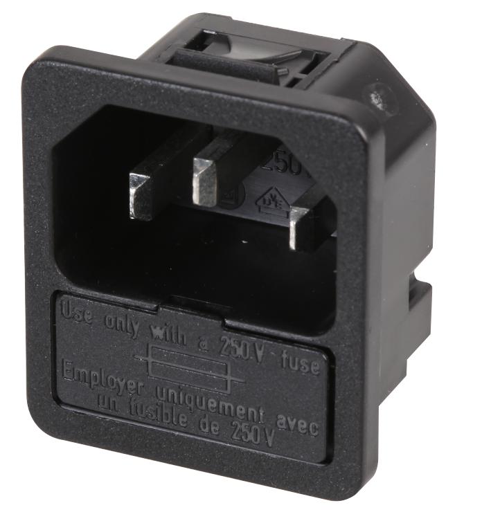 6200.4225 INLET, IEC, C14, 6200, 10A SCHURTER