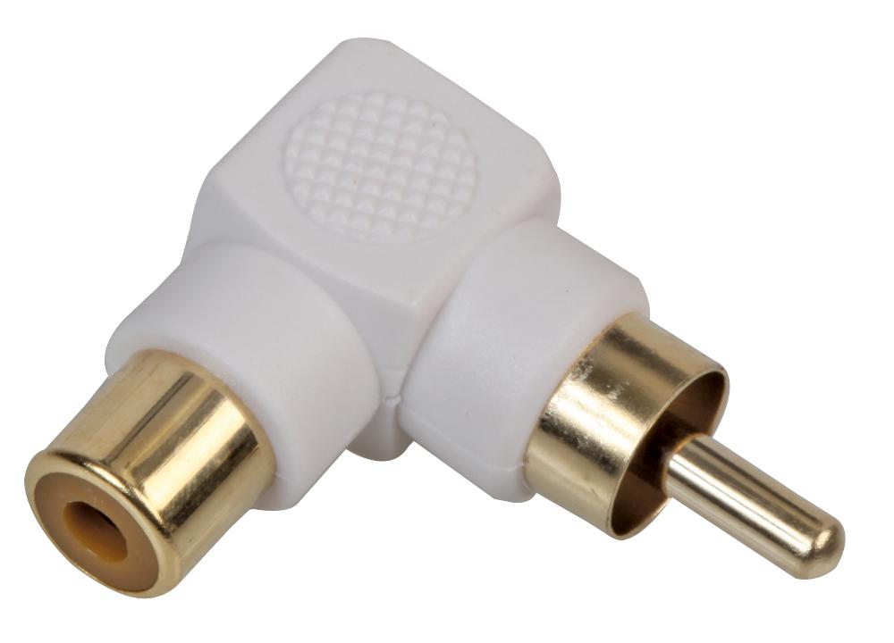 PSG08566 PHONO ADAPTOR, 90DEG, GOLD, WHT PRO SIGNAL