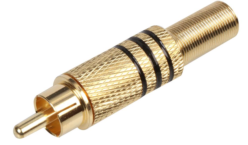 PSG08591 PLUG, PHONO, GOLD, BLACK BAND PRO SIGNAL