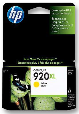 CD974AE INK CARTRIDGE, HP920XL, YELLOW HEWLETT PACKARD
