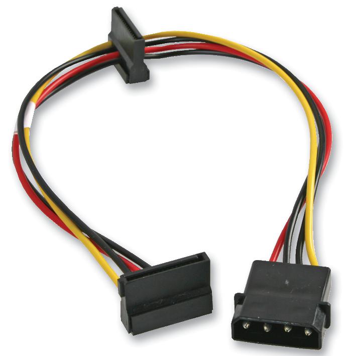 AK-CBPW01-30 LEAD,4PIN MOLEX TO 2X15PIN SATA,35CM AKASA