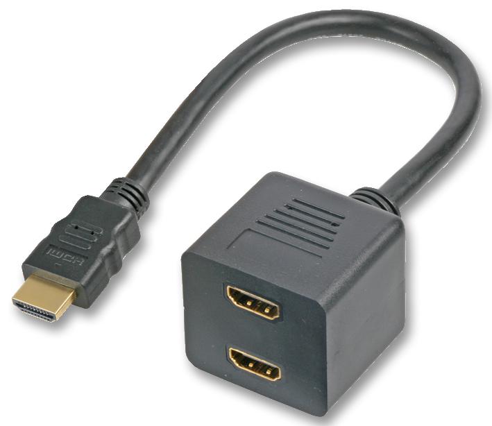 PSG90397. ADAP CABLE, HDMI PLUG-2X RCPT, 19WAY, 8" MULTICOMP PRO