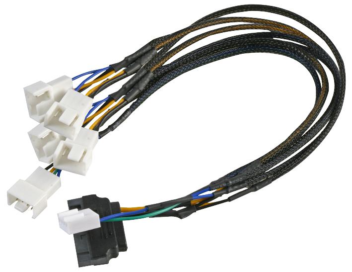 AK-CBFA07-45 LEAD, PWM FAN SPLITTER (X5)  -  SATA AKASA