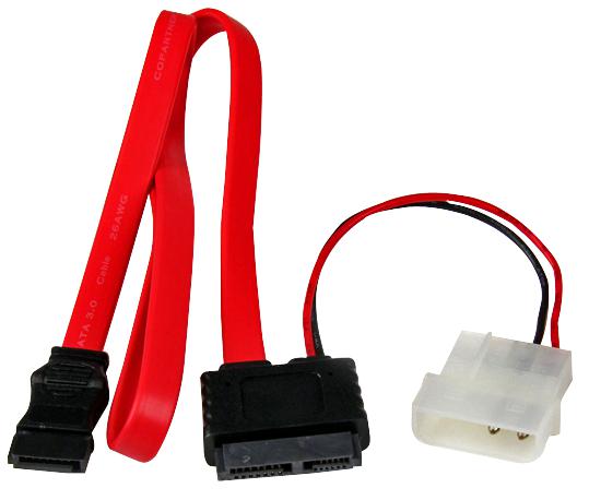 SLSATAF20 LEAD, SLIM SATA-SATA+LP4 ADAPTER STARTECH