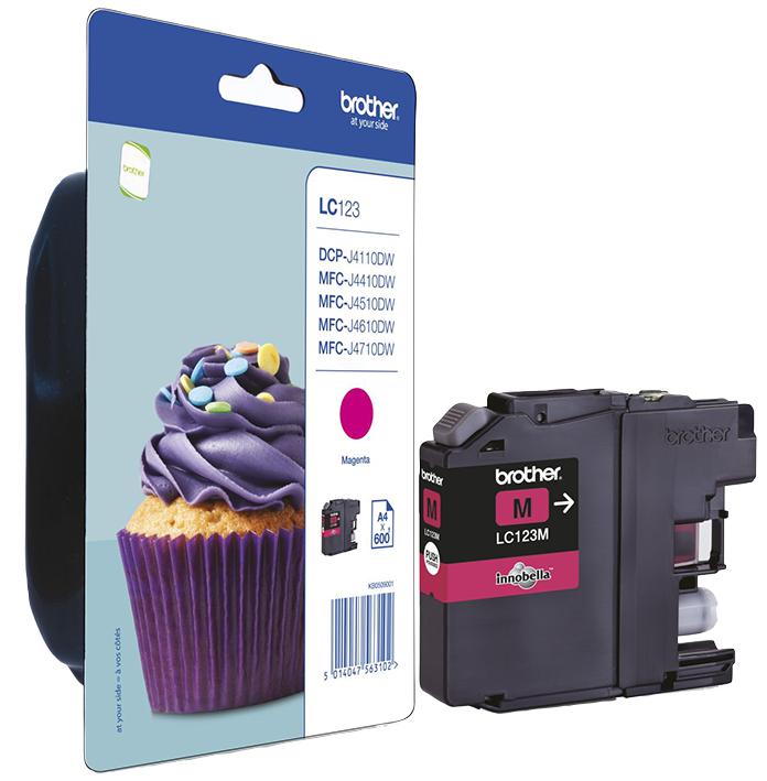 LC123M INK CARTRIDGE, ORIGINAL, MAGENTA BROTHER