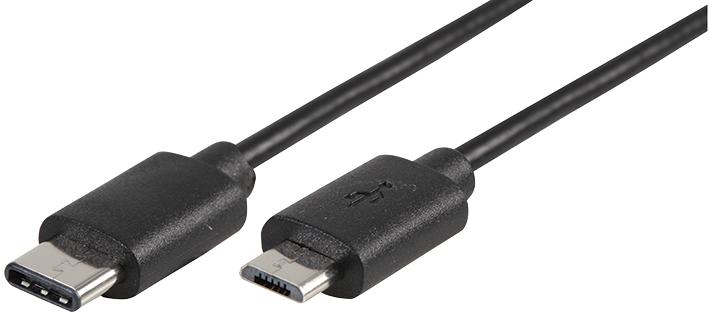 PSG91207 LEAD, USB2.0 MICRO B M-TYPE C, 1M BLACK PRO SIGNAL