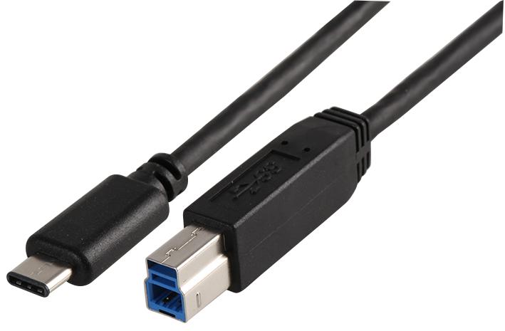 PSG91218 LEAD, USB3.1 B MALE-TYPE C, 1M BLACK PRO SIGNAL