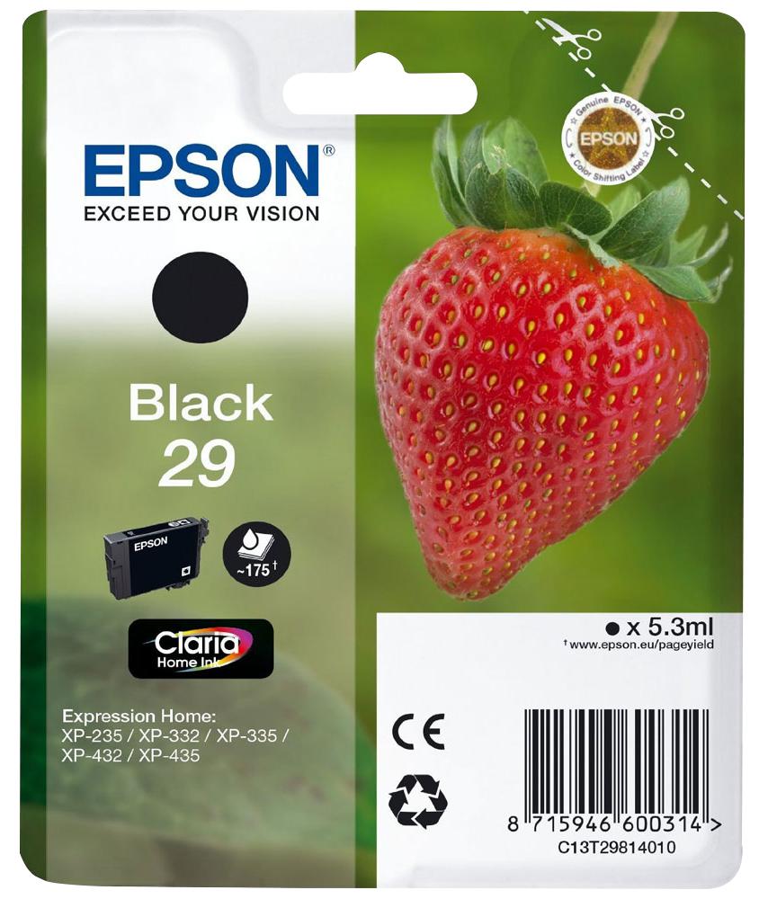 C13T29814010 INK CARTRIDGE, ORIGINAL, BLACK, EPSON EPSON