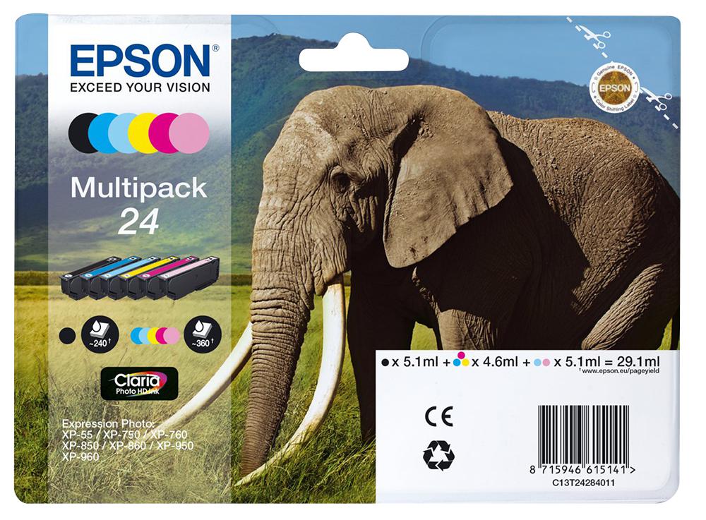 C13T24284011 INK CARTRIDGE, T2428, 6 COLOUR MULTIPACK EPSON