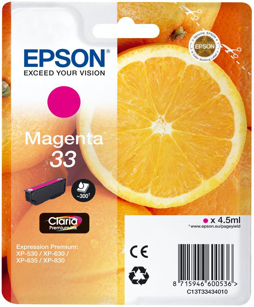 C13T33434010 INK CARTRIDGE, T3343, MAGENTA, EPSON EPSON