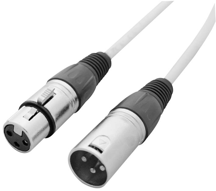 CABL206 DMX CABLE, 3PIN, WHITE OUTER, 2M LEDJ
