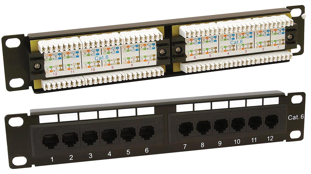 PPC12NB6 10 IN 1U SOHO CAT6 PATCH PANEL KAUDEN