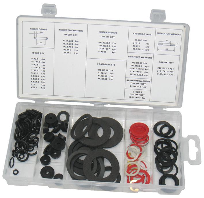 D01890 TAP WASHER KIT, 125PCS DURATOOL