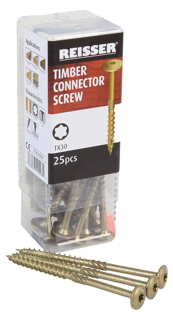 TCN60060B TIMBER CONNECTOR SCREWS  6 X 60 (25PK) REISSER