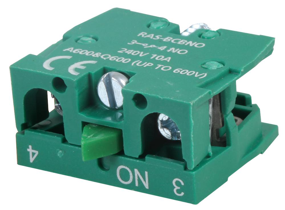 RAS-BCBNO CONTACT BLOCK, NO, BACK MOUNTING EUROPA