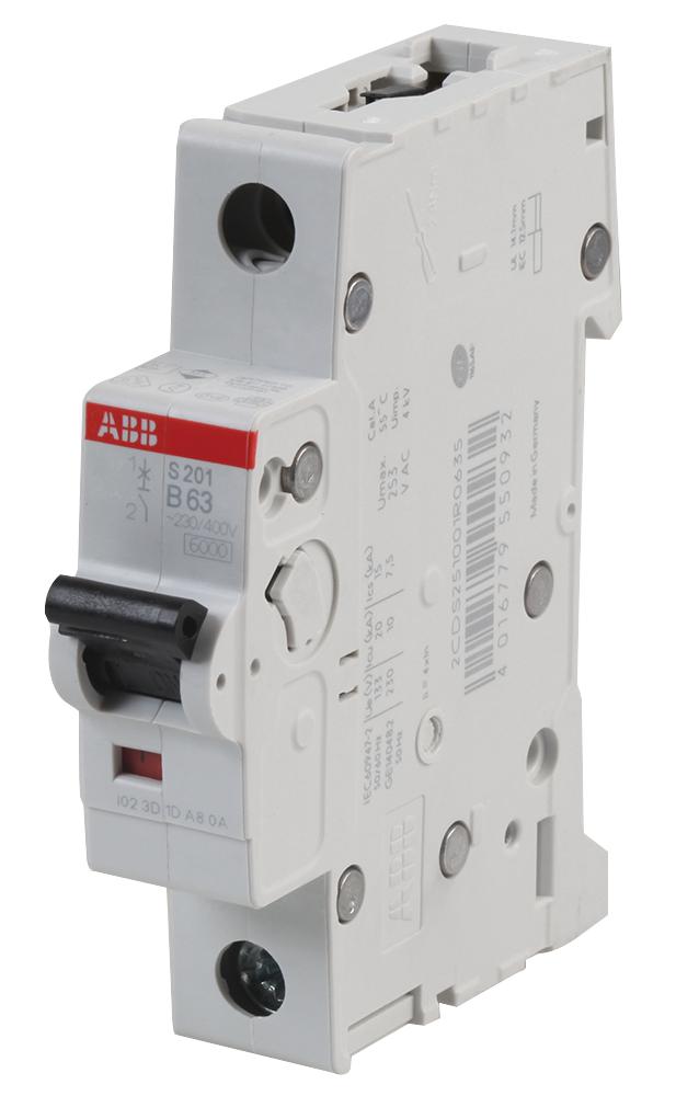 S201-B63 CIRCUIT BREAKER, THERMAL MAG, 1 POLE ABB