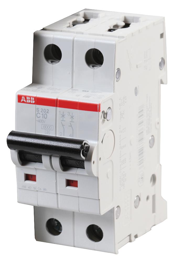 S202-C10 CIRCUIT BREAKER, THERMAL MAG, 2 POLE ABB