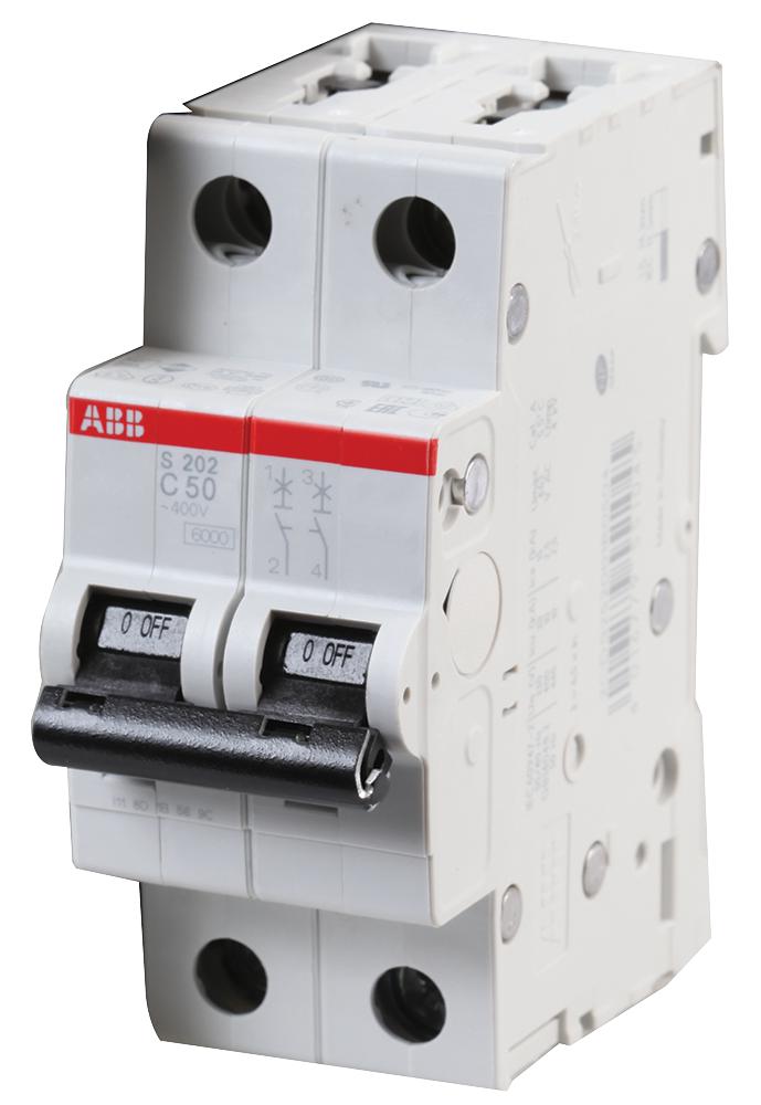 S202-C50 CIRCUIT BREAKER, THERMAL MAG, 2 POLE ABB