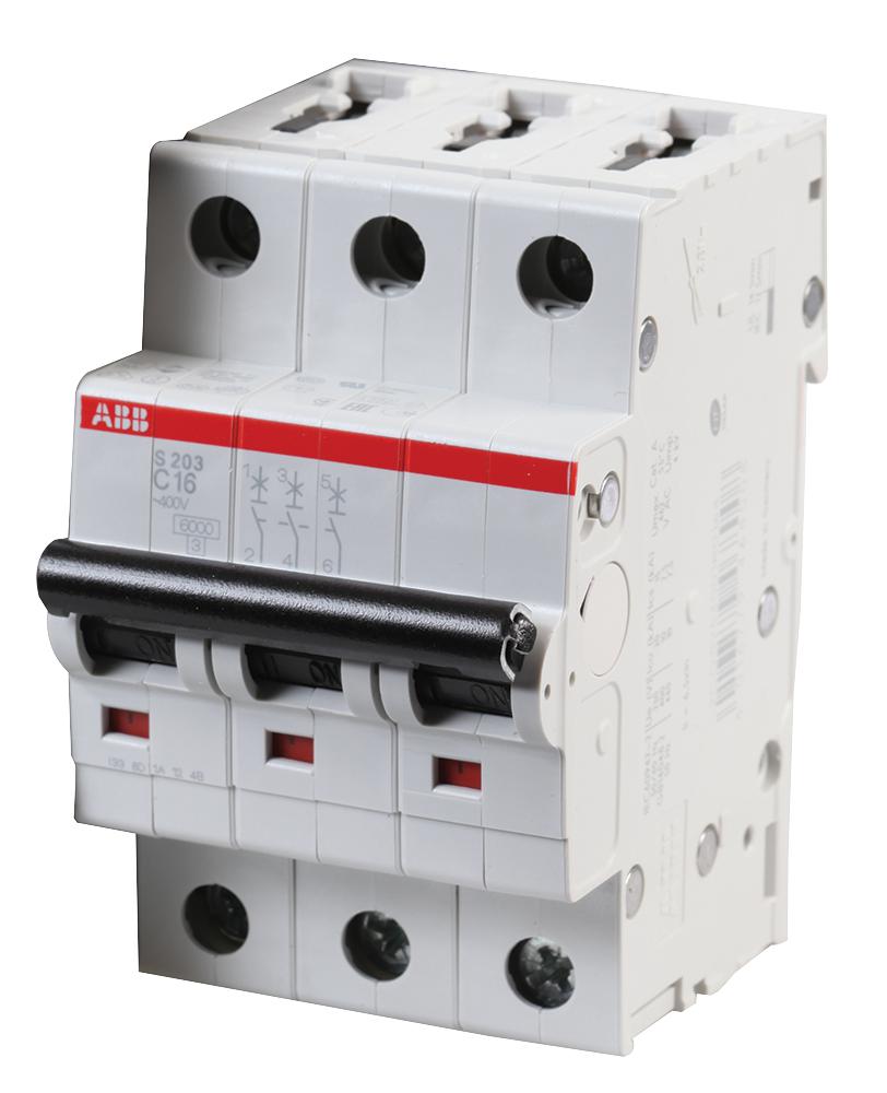 S203-C16 CIRCUIT BREAKER, THERMAL MAG, 3 POLE ABB
