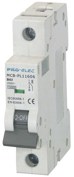 AUB7 1P  B63A THERMAL MAG CKT BREAKER, 1P, 63A, 230VAC PRO ELEC