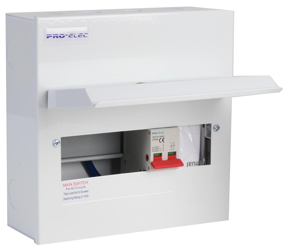 PEL00432 CONSUMER UNIT, METAL, 10WAY, 100A, 230V PRO ELEC