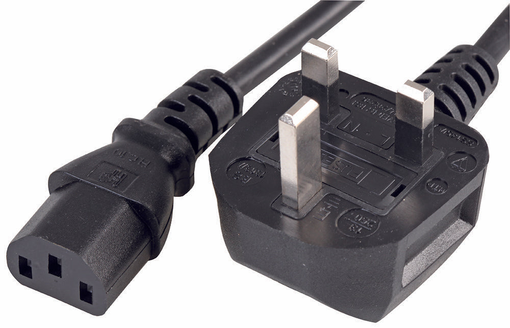 PEL00095 POWER CORD, UK-IEC 60320 C13, 2M, BLACK PRO ELEC