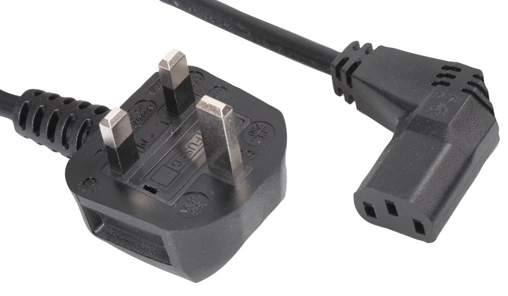 PE01141 LEAD RA IEC C13 TO 13A PLUG 1M PRO ELEC