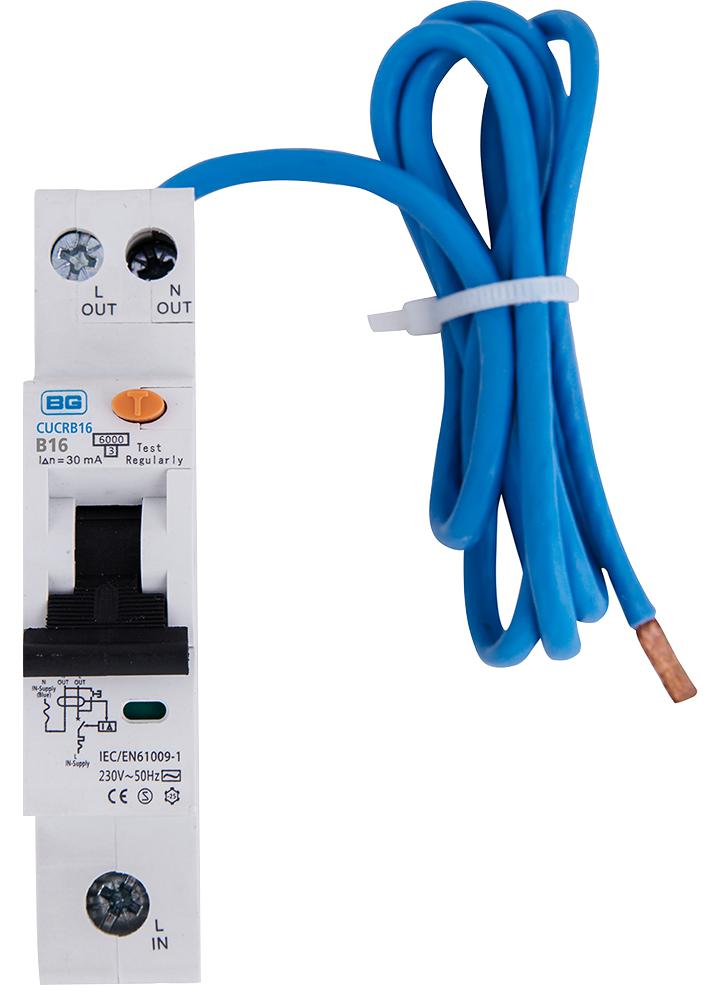 CUCRB16A-01 COMPACT RCBO, TYPE A, B CURVE, 16A BG ELECTRICAL