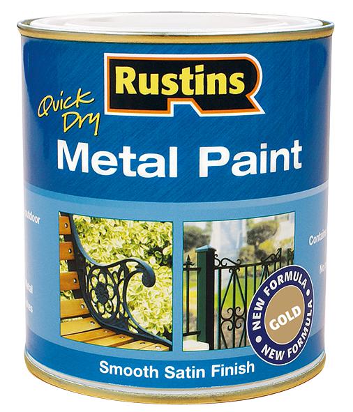 MPGD250 METAL PAINT GOLD 250ML RUSTINS