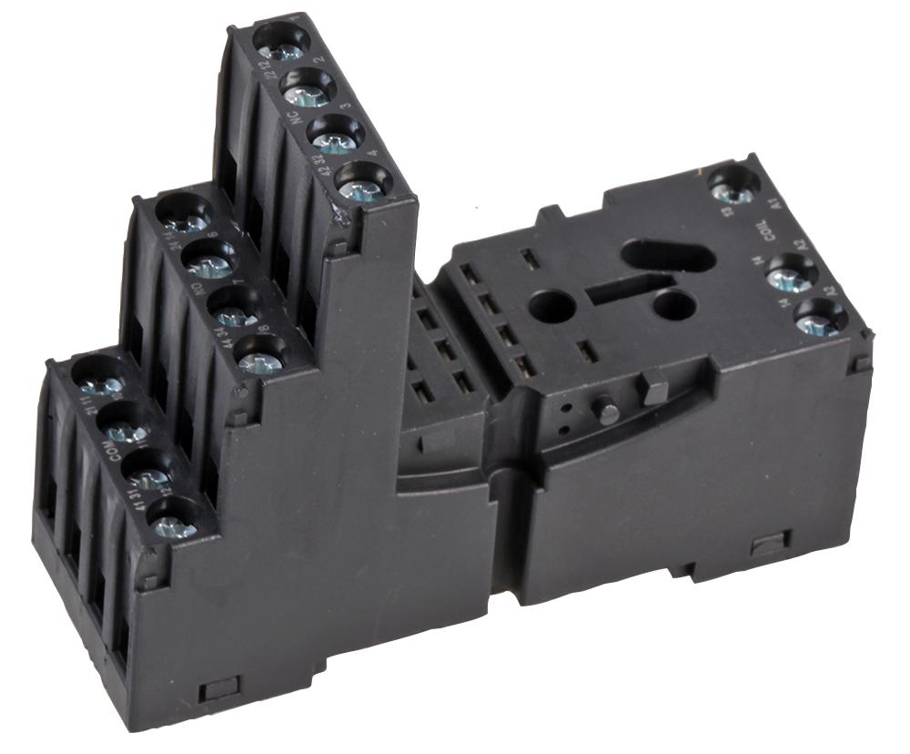 GZM4-BLACK 14-PIN INDUSTRIAL RELAY BASE, BLACK RELPOL