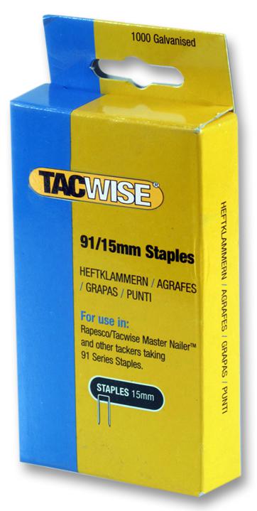 0283 STAPLES, 91/15MM (PK1,000) TACWISE PLC