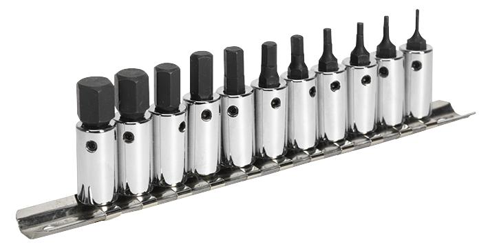 AK62251 HEX SOCKET SET, 11PC, 1/4 IN SEALEY