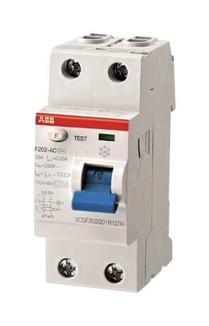 ABB RCBO F202A-25/0.03AP-R RCCB, 2POLE, 25A, 415VAC ABB 3182662 F202A-25/0.03AP-R