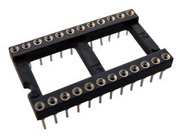 D2824-42 - IC & Component Socket, 24 Contacts, DIP, 2.54 mm, D28, 15.24 mm, Beryllium Copper - HARWIN