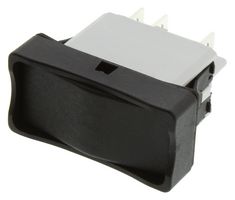 KG472A2XXA21XX - Rocker Switch, (On)-Off-(On), DPDT, Non Illuminated, Panel Mount, Black, KG - APEM