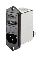 FN281-6-06 - Filtered IEC Power Entry Module, IEC C14, General Purpose, 6 A, 250 VAC, 2-Pole Switch - SCHAFFNER