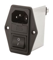 FN 284-6-06 - Filtered IEC Power Entry Module, IEC C14, General Purpose, 6 A, 250 VAC, 2-Pole Switch - SCHAFFNER