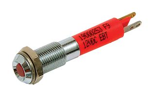 19000253 - LED Panel Mount Indicator, Satin Chrome Bezel, Red, 12 VDC, 6 mm, 20 mA, 10 mcd, IP40 - CML INNOVATIVE TECHNOLOGIES