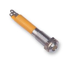 19000352 - LED Panel Mount Indicator, Satin Chrome Bezel, Yellow, 24 VDC, 6 mm, 15 mA, 6 mcd, IP40 - CML INNOVATIVE TECHNOLOGIES