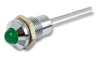 MC19040001 - LED Panel Mount Indicator, Green, 2.6 VDC, 8 mm, 45 mA, 25 mcd, Not Rated - MULTICOMP PRO