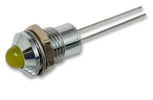 MC19040002 - LED Panel Mount Indicator, Yellow, 2.6 VDC, 8 mm, 45 mA, 25 mcd, Not Rated - MULTICOMP PRO