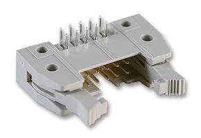 09 18 506 7903 - Pin Header, Long Latch, Wire-to-Board, 2.54 mm, 2 Rows, 6 Contacts, Through Hole Right Angle - HARTING