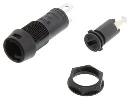 3101.0010 - Fuseholder, Panel Mount, Front Side, 250V, 10A, 5 x 20mm, Solder, Slotted Cap, IP40, PC2 - SCHURTER